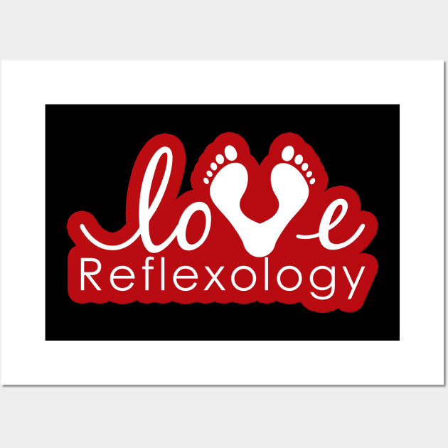 Love Reflexology - BACK of shirt placement (Red outline) Wall Art by Balanceandharmonyforreflexologists